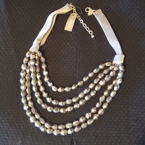 Gray and silver multi-strand necklace